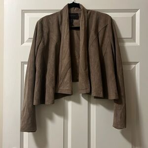 BCBG Maxazria faux suede crop jacket